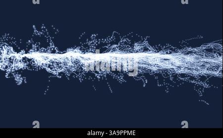 Electricity lighting effects. Array with Dynamic Particles. 3d Futuristic technology style. Abstract Background. Glowing points. Vector Illustration. Stock Vector