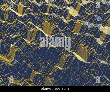 Lattice structure. Science or technology background. Graphic design. 3d grid surface. Abstract vector illustration. Stock Vector
