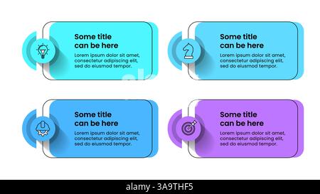 Infographic template with icons and 4 options or steps. Can be used for workflow layout, diagram, banner, webdesign. Vector illustration Stock Vector