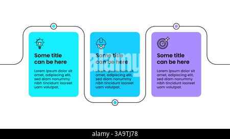 Infographic template with icons and 3 options or steps. Line. Can be used for workflow layout, diagram, banner, webdesign. Vector illustration Stock Vector