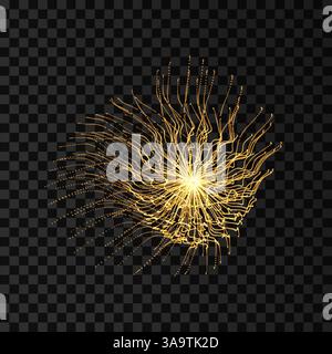 Array with dynamic particles. 3d futuristic technology style. Abstract background. Vector illustration. Stock Vector
