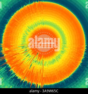 Abstract circular background with dynamic rays. Radial structure. Art design for your project. Stock Vector