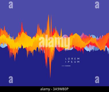 Abstract waveform background. 3d technology style. Vector illustration with sound waves. Stock Vector