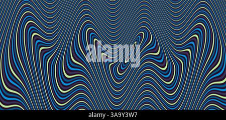 Abstract circular striped background. Pattern with optical illusion. 3D geometrical vector illustration. Stock Vector