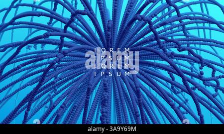 Array with dynamic emitted particles.  Abstract background. 3d vector illustration. Stock Vector