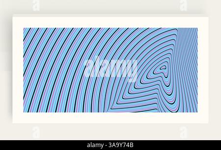 Pattern with optical illusion. Abstract striped background. 3d vector illustration. Stock Vector