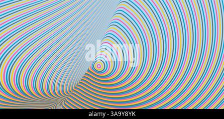 Pattern with optical illusion. Abstract striped background. 3d vector illustration. Stock Vector