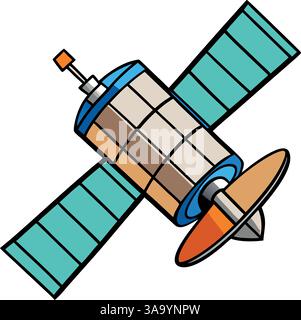Satellite with solar panels vector illustration Stock Vector Image ...