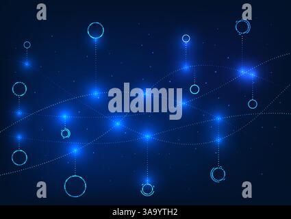 Abstract technology background. Overlapping and branching lines represent the integration of big data and transmission of data through high-speed inte Stock Vector