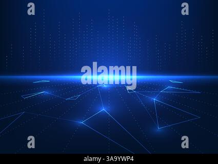 Big data technology, a network that collects and transmits large-scale high-tech digital data used in organizations, can be used both online and offli Stock Vector