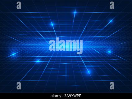 Abstract technology background. Grid lines overlay to create an interesting and high-tech dimension. Represents network technology that transmits inte Stock Vector