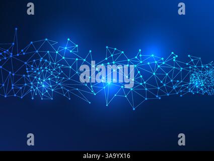 Technology background. The interconnected and branched lines represent the connectivity and transmission of massive amounts data via the Internet, whi Stock Vector