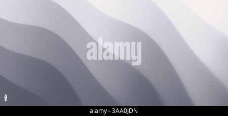 Abstract wavy background in grey. Illustration for cover, card, postcard, interior design, decor or print. Stock Vector