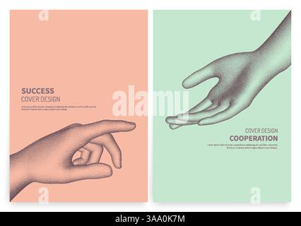 Template for an invitation to a business event, conference or workshop. Finger pointing information. 3D vector for brochure, poster, flyer or banner. Stock Vector