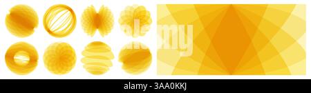 Abstract geometrical background. Set of spheres. 3d vector elements made of various overlapping elements. Cover design template. Illustration for broc Stock Vector