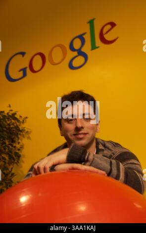 Larry Page and Sergey Brin, founders og Google, on postage stamp Stock ...