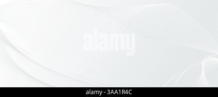 Abstract Wavy Lines with Soft Gray Colors Isolated on White Background. Subtle playful fluid organic shapes of waves. Business concept template Stock Vector