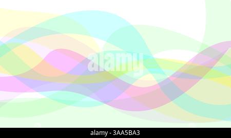 An abstract, vibrant background showcasing flowing pastel waves of enchanting colors in a beautiful arrangement Stock Vector