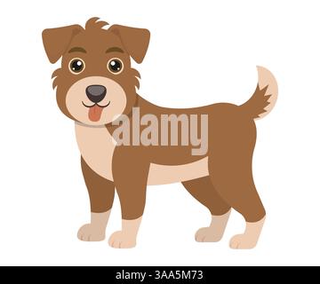 cartoon doodle illustration of happy brown dog Stock Vector Image & Art ...