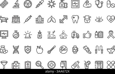 Healthcare and medical icons High-Quality Vector Icons Collection with Editable Stroke. Ideal for Professional and Creative Projects Stock Vector