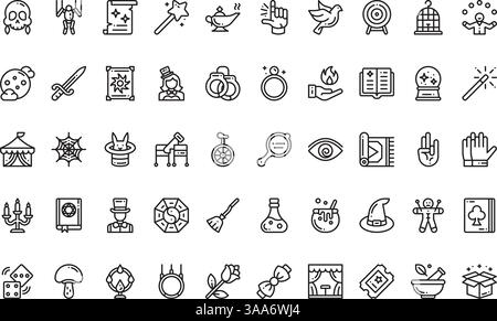 Magic icons High-Quality Vector Icons Collection with Editable Stroke. Ideal for Professional and Creative Projects Stock Vector