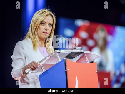 Prime Minister Giorgia Meloni of the Italian Republic arrives at the