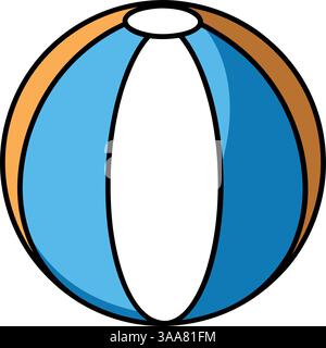 Colorful beach ball illustration for summer fun. Stock Vector