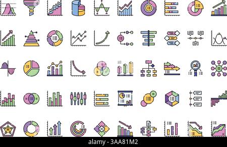 Charts and diagrams icons High-Quality Vector Icons Collection with Editable Stroke. Ideal for Professional and Creative Projects Stock Vector