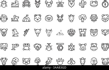 Wildlife icons High-Quality Vector Icons Collection with Editable Stroke. Ideal for Professional and Creative Projects Stock Vector