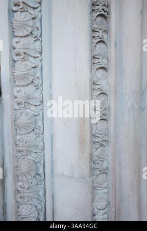 Close up view of the pink marble on the Milan Cathedral. Stock Photo
