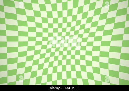 Vector retro background in groovy style. Vintage groovy green chess texture for Patrick's day. Stock Vector