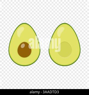 Avocado isolated on transparent background. Organic food Stock Vector