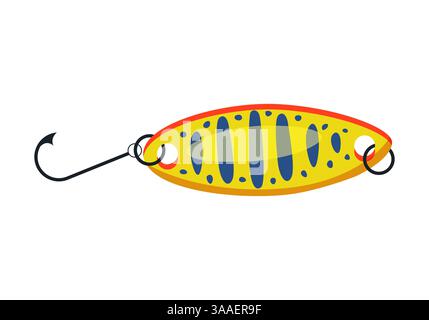This vibrant fishing lure is specifically designed to attract various fish species using striking striped patterns Stock Vector
