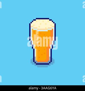 Pixel art beer game asset design Stock Vector