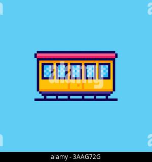 Pixel art Train Carriage game asset design Stock Vector