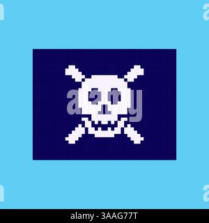 Pixel art Pirate Flag game asset design Stock Vector