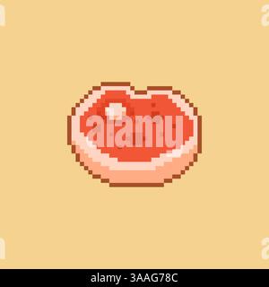 Slice meat pixel art. pork on bone 8 bit. Piece of Beef beefsteak Old ...