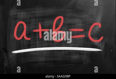 A+b=c handwritten with chalk on a blackboard Stock Photo