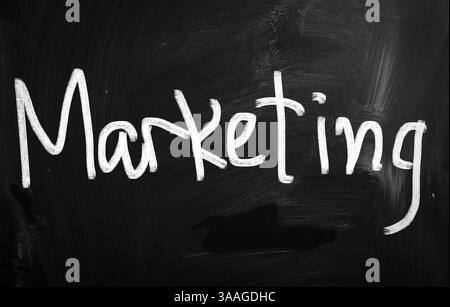 Internet marketing handwritten with white chalk on a blackboard Stock Photo