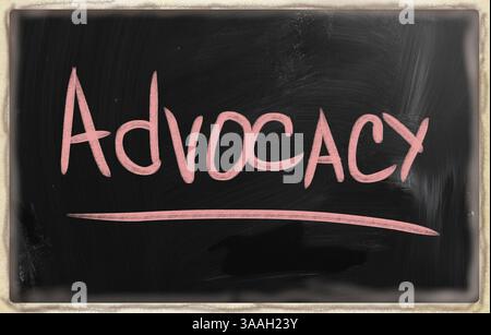 Advocacy blackboard concept Stock Photo