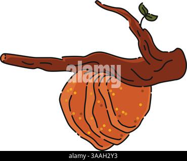 Bee hive hanging on a tree branch with leaves in cartoon style. Vector illustration isolated Stock Vector