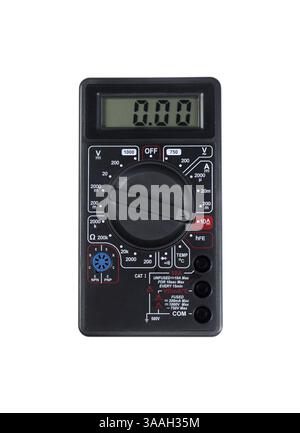 Digital multimeter isolated on white background. Electrical Tester Stock Photo