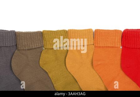 Colored socks isolated on white background Stock Photo