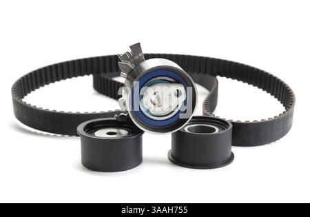 Still Life Belt and roller. Isolate on white Stock Photo