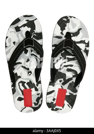 pair of men's flip flops isolated on white background Stock Photo - Alamy