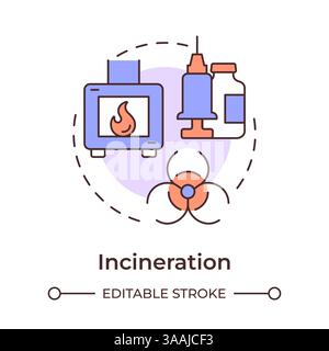 Incineration multi color concept icon Stock Vector