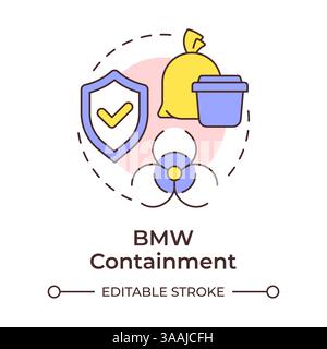 Biomedical waste containment multi color concept icon Stock Vector