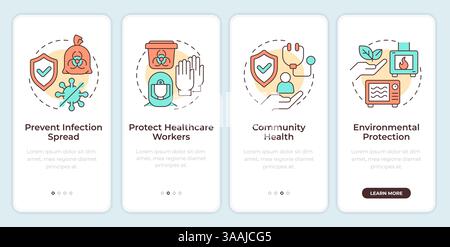 Biowaste management benefits onboarding mobile app screen Stock Vector