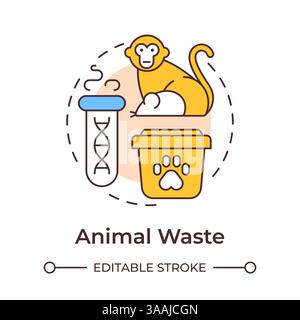 Animal waste multi color concept icon Stock Vector