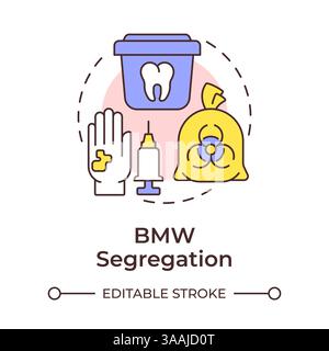 Biomedical waste segregation multi color concept icon Stock Vector